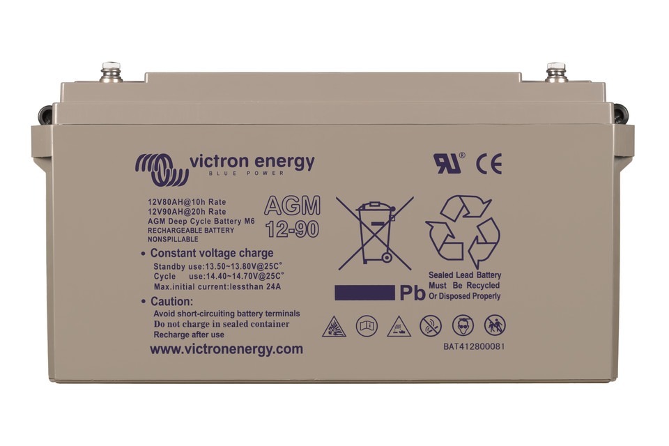 Victron Energy AGM Dual Purpose Battery 12V 90Ah (M6) - BAT412800085